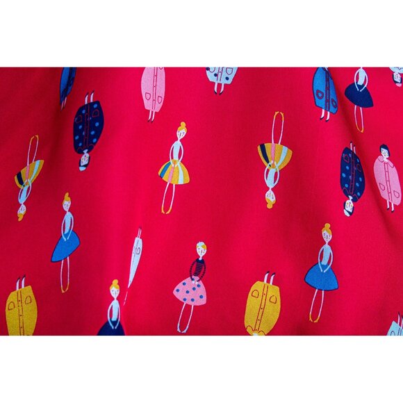 Silk Scarf | Galeries Lafayette with Fashion Dolls Print 21”x21” - Picture 5 of 6